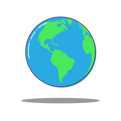 Flat dlobal world icon, vector Earth