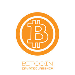 Bitcoin symbol in flat design. Vector