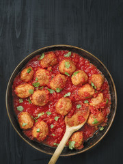 rustic italian meatball in tomato sauce
