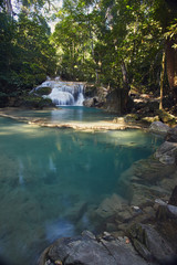 Erawan cascade fall in kanchanaburi province, Thailand