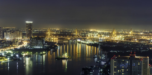 Bangkok river view by night - 186414700