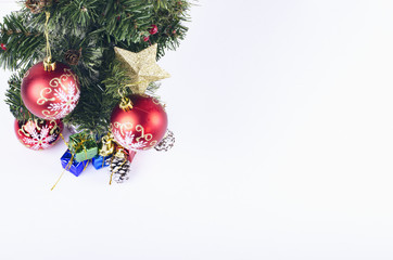 Closeup image of Christmas background with festival decoration