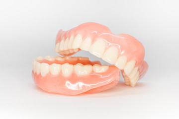 upper and lower complete denture - obrazy, fototapety, plakaty