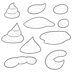 vector set of poop
