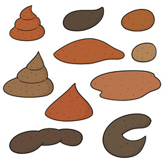 vector set of poop