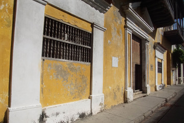 Yellow ochre colonial building