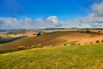 Landscape of San Quirico d'Orcia, Tuscany, Italy