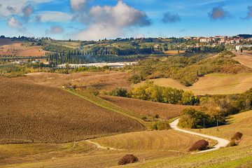 Naklejka premium Landscape of San Quirico d'Orcia, Tuscany, Italy