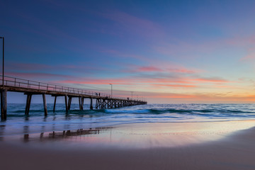 Fototapeta na wymiar A sunset at Port Noarlunga Beach in South Australia