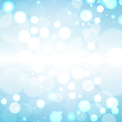 Abstract boken background in blue colors, vector illustration