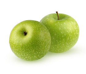 Green apples isolated on a white background.