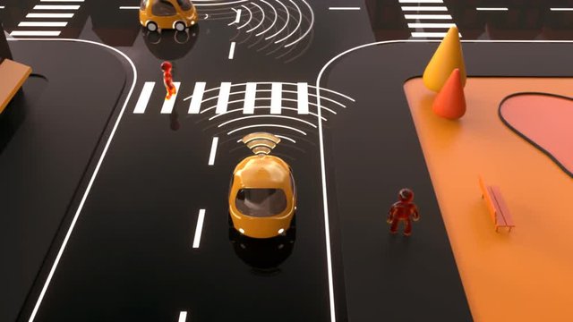 Self-driving cars - 3D Animation