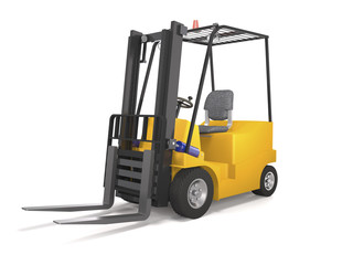 Forklift truck for industrial warehouse (3d illustration)..