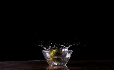 A dynamic splash of water