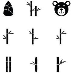 Naklejka premium bamboo icon set