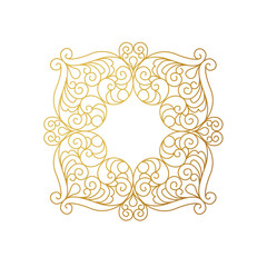 Vector vintage square decor in Eastern style.