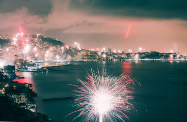 2018 New Year's Celebrations, Fireworks in Naples, Italy 