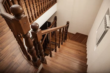 Peel and stick wall murals Stairs wooden stairs