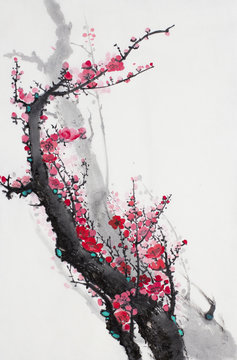 flowering plum branch