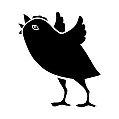 Chicken sings silhouette icon