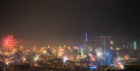 Naklejka na ściany i meble New Year in Tbilisi, Georgia
