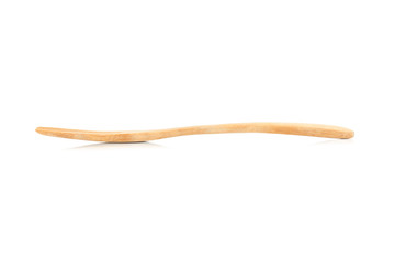 wooden fork isolated on white background