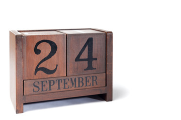 Wooden Perpetual Calendar set to September 24th