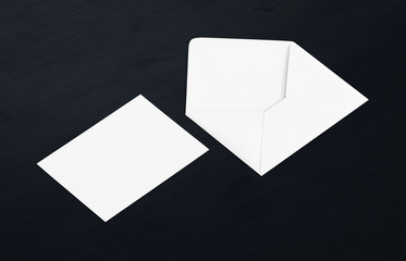 White blank envelope mockup and blank letterhead presentation template. Full Isolated.