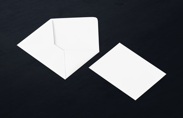 White blank envelope mockup and blank letterhead presentation template. Full Isolated.