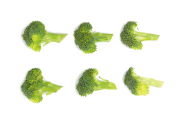 broccoli slice. isolated on white background