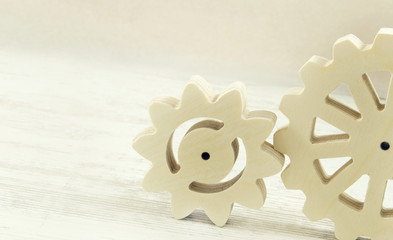 Wooden gear mechanism