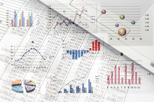 Business consept, Financial graphs