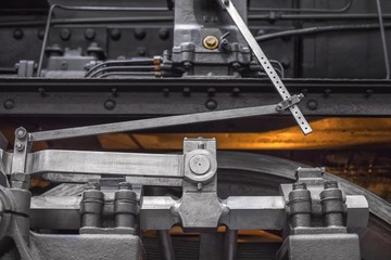 Wheels of an old locomotive