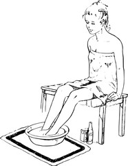 M&auml;dchen mit Fu&szlig;bad