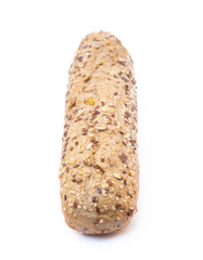 Whole grain bread isolated on a white background.