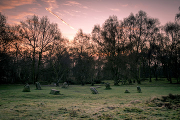 Nine Ladies Stone Circle at Dawn