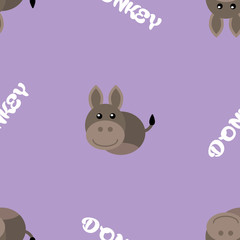 Obraz na płótnie Canvas donkey cute seamless pattern background
