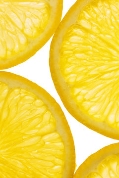 Part of lemon on white background