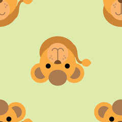 lion baby head seamless background