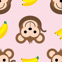 monkey head seamless background