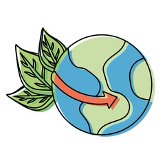 Eco earth world cartoon