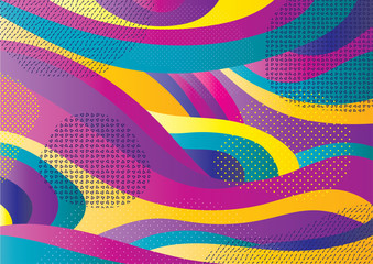 Creative geometric colorful background with patterns. Collage. Design for prints, posters, cards, etc. Vector.