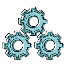 Gears machinery pieces cartoon