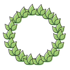 Wreath leaves isolated cartoon