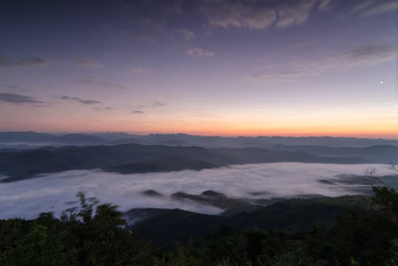 fog and cloud mountain valley landscape