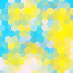 Fototapeta na wymiar Geometric pattern, vector background with hexagons in yellow and blue tones. Illustration pattern
