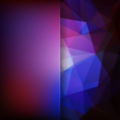 Abstract background consisting of purple, blue triangles. Geometric design for business presentations or web template banner flyer. Vector illustration