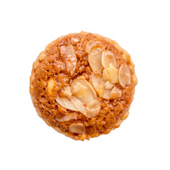 almond cake on white background