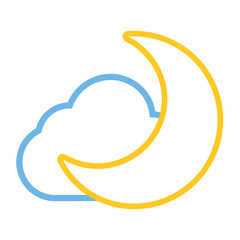 Moon and cloud cartoon