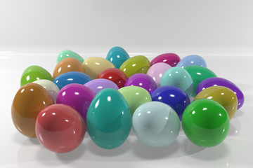 3d render opf easter eggs